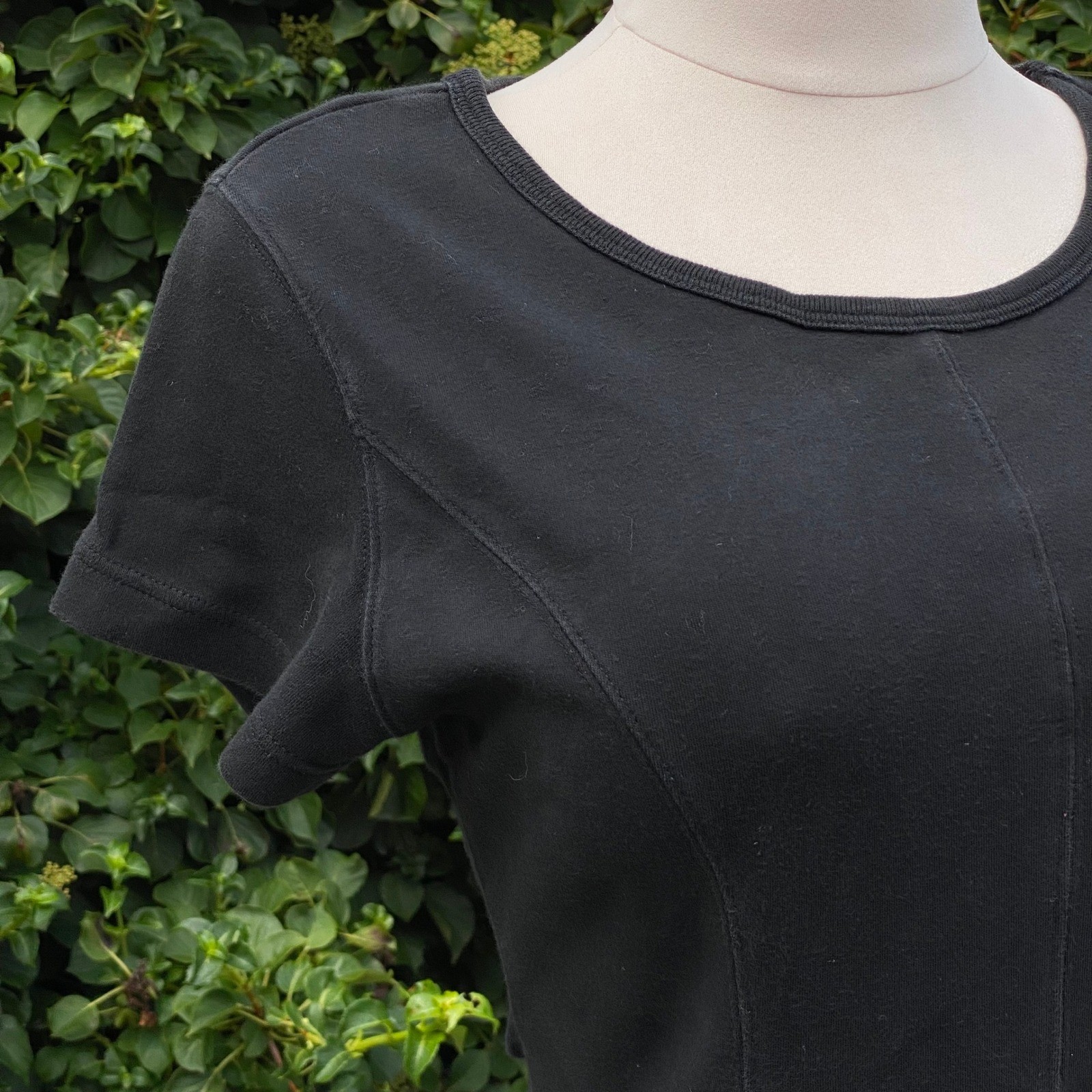 FADS 80s/90s Vintage Minimalist Black Tshirt Midi Dress Quiet Luxury Chic – PM