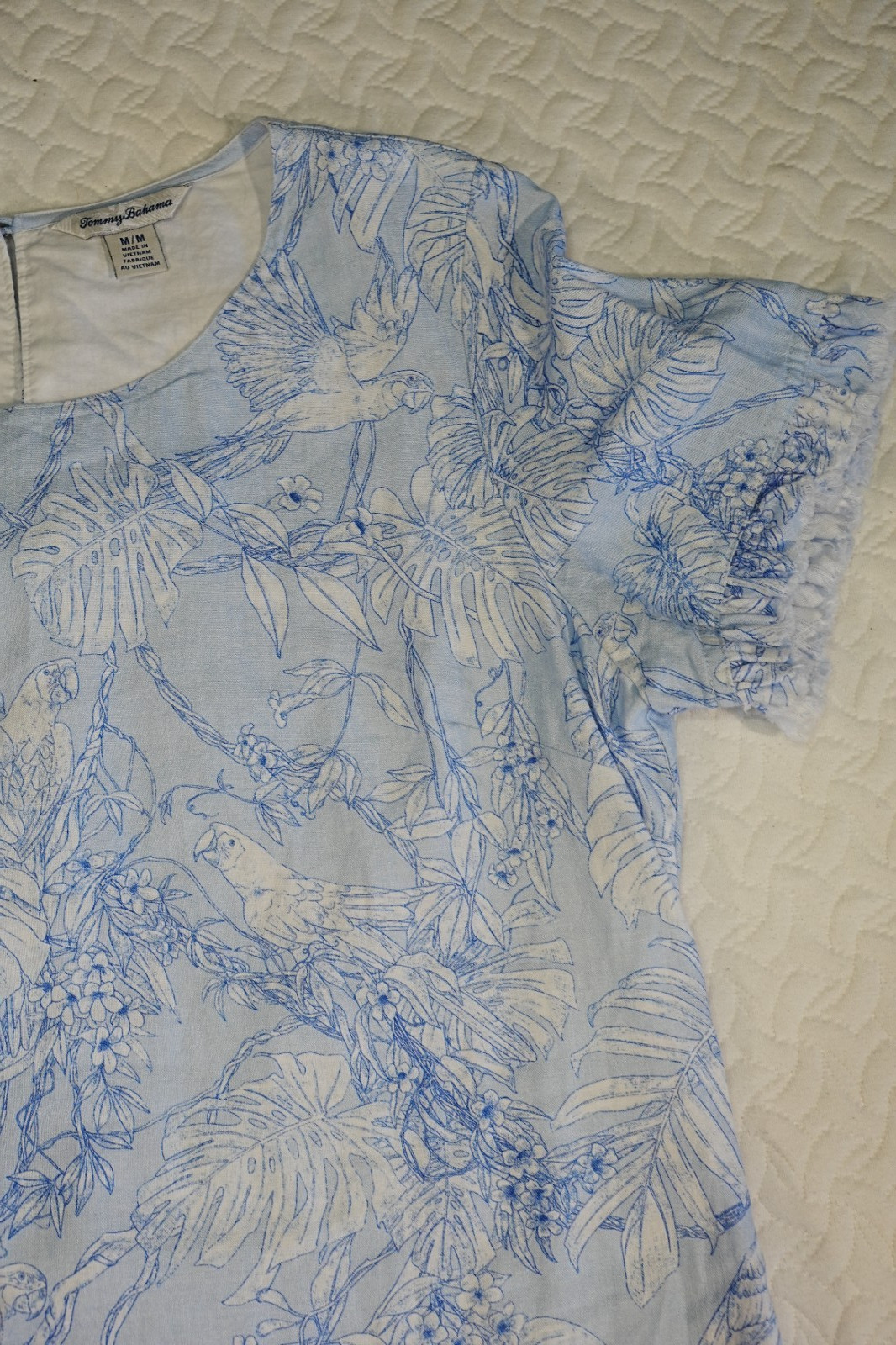 Tommy Bahama Tropical Parrots Linen Dress M Dress