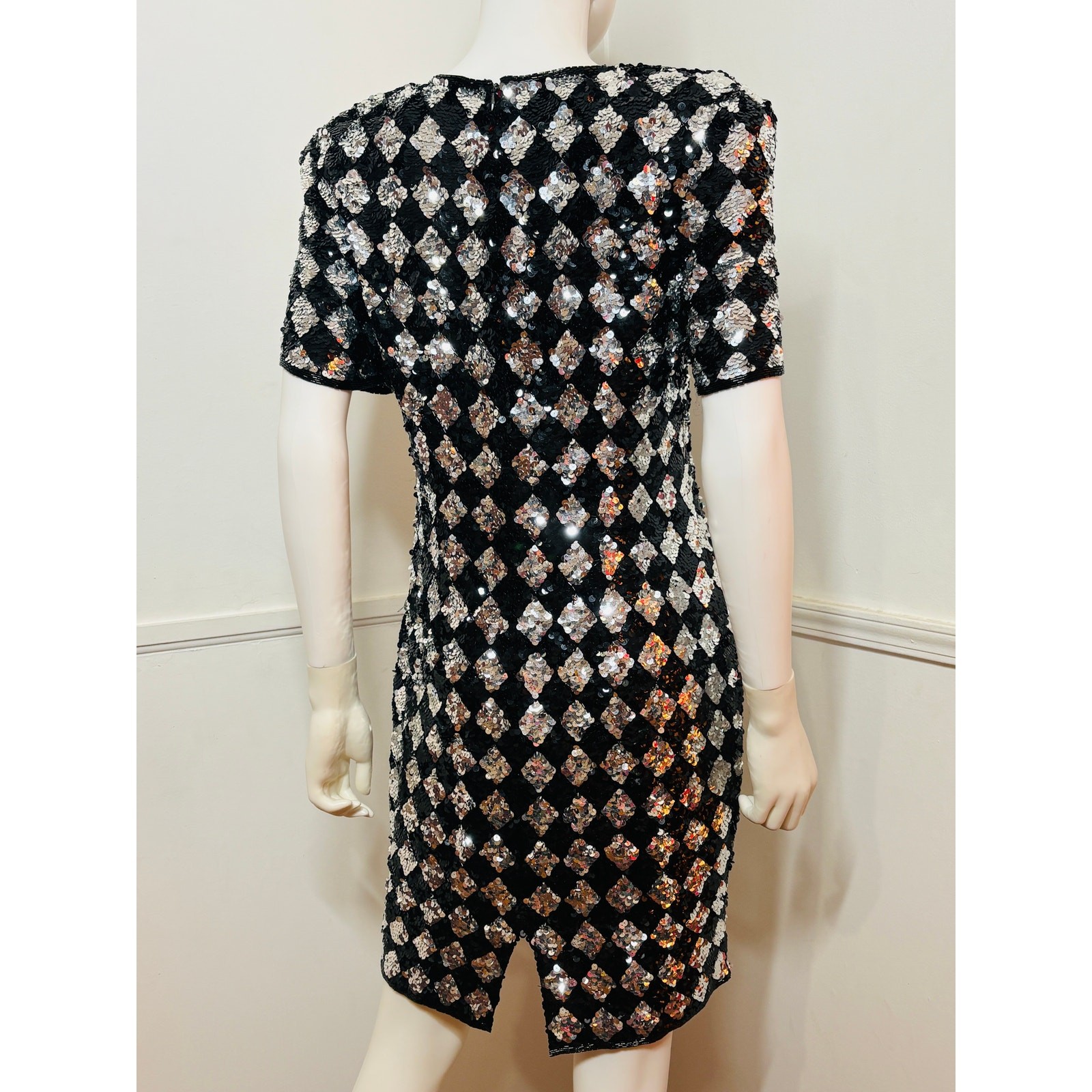 1980s Vintage NWT Harlequin Sequined Mini by A.J Bari
