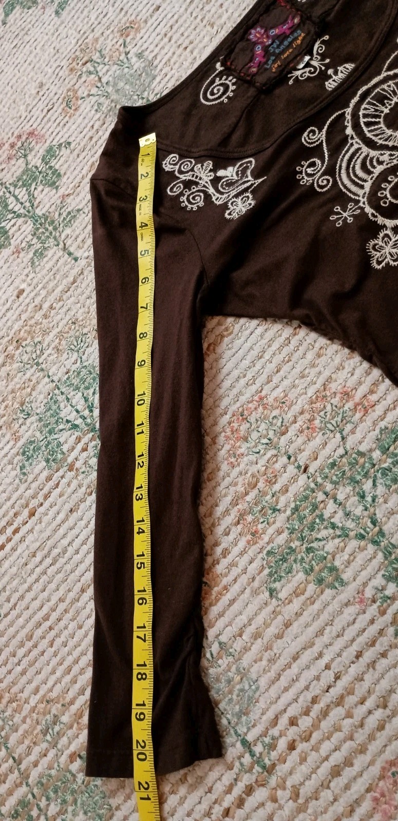 Johnny Was Earthy Brown Embroidered Dress Boho Western Whimsical Small
