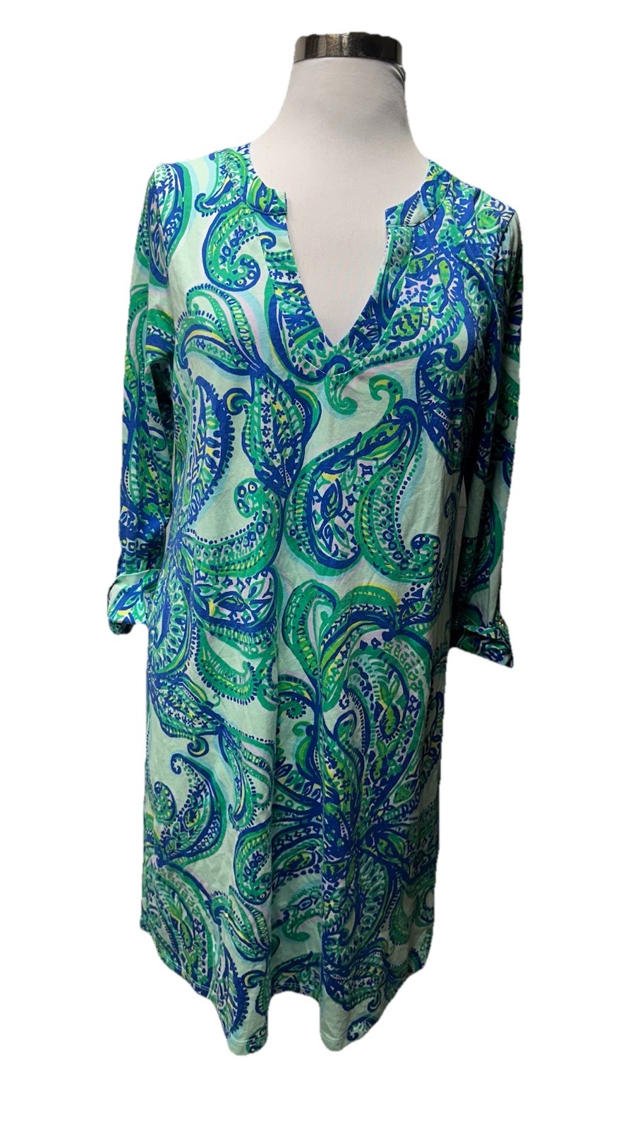 Lilly Pulitzer Rossmore Dress Size Large Keep It Current Poolside Blue Pima