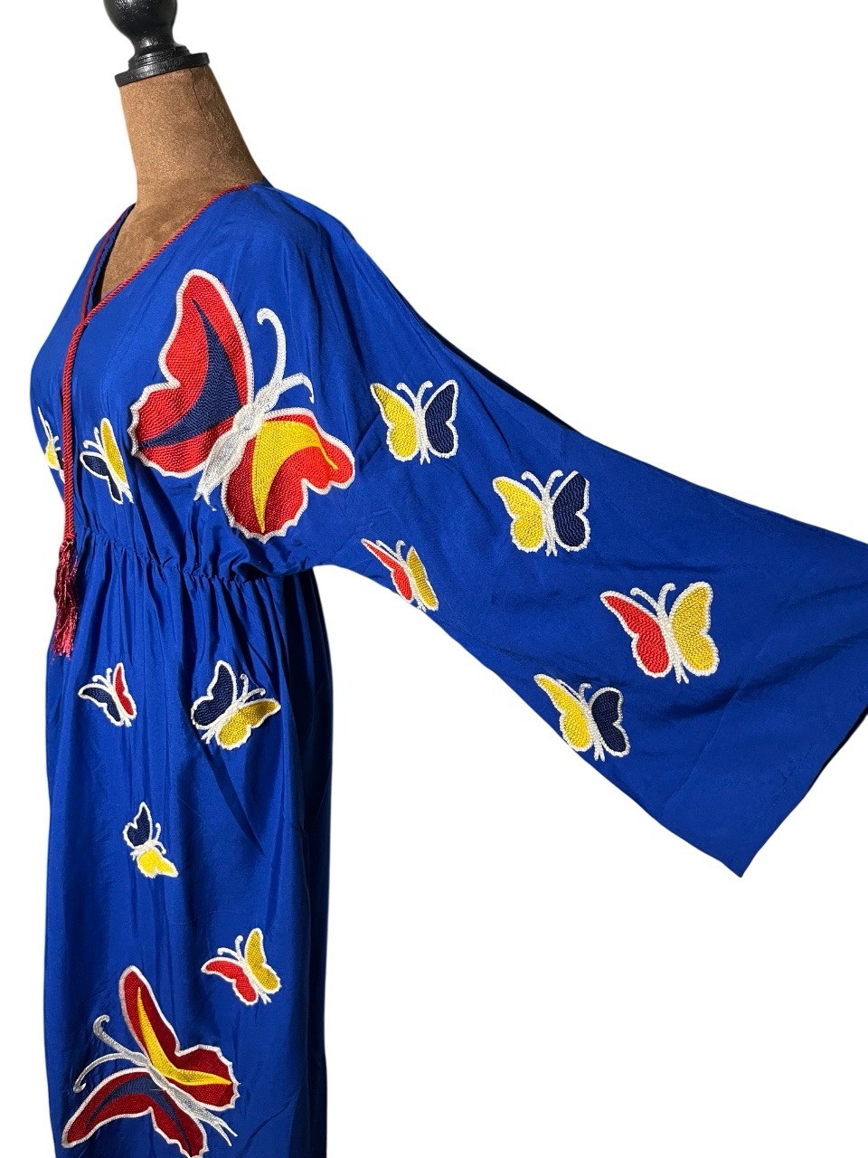 NEVER WORN Handmade In Egypt Butterfly Dress With Bell Sleeves- Small