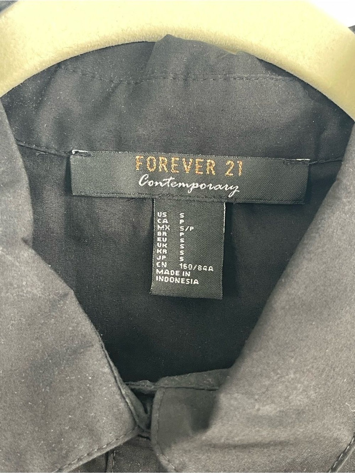 Forever 21 Black Button-Front Ruffle Sleeve Mini Dress