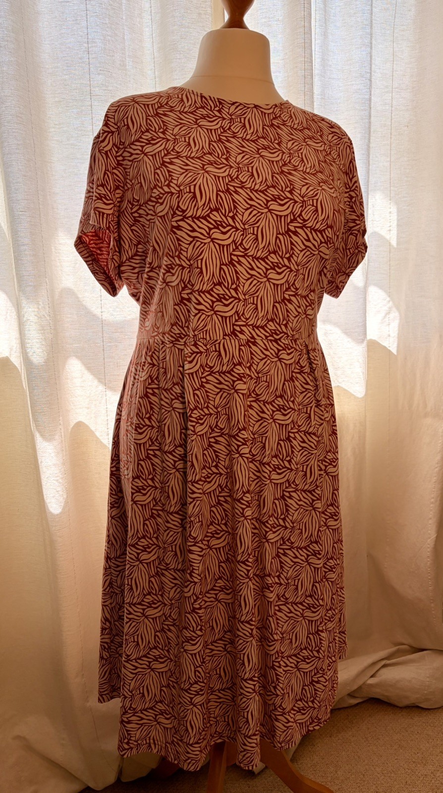 Seasalt Riviera Dress Size UK 24 Petite Red & White Floral Cotton Dress