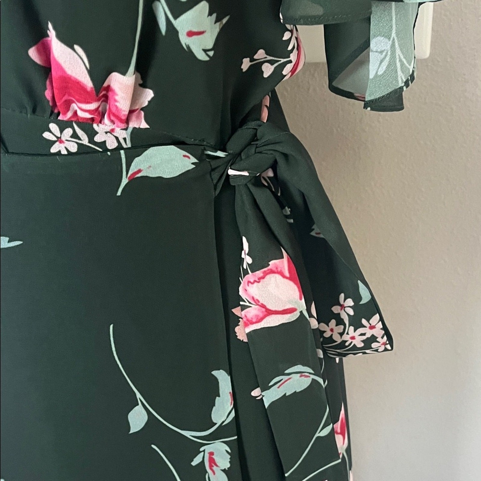 Privacy Please – Dark Green Floral Maxi Dress