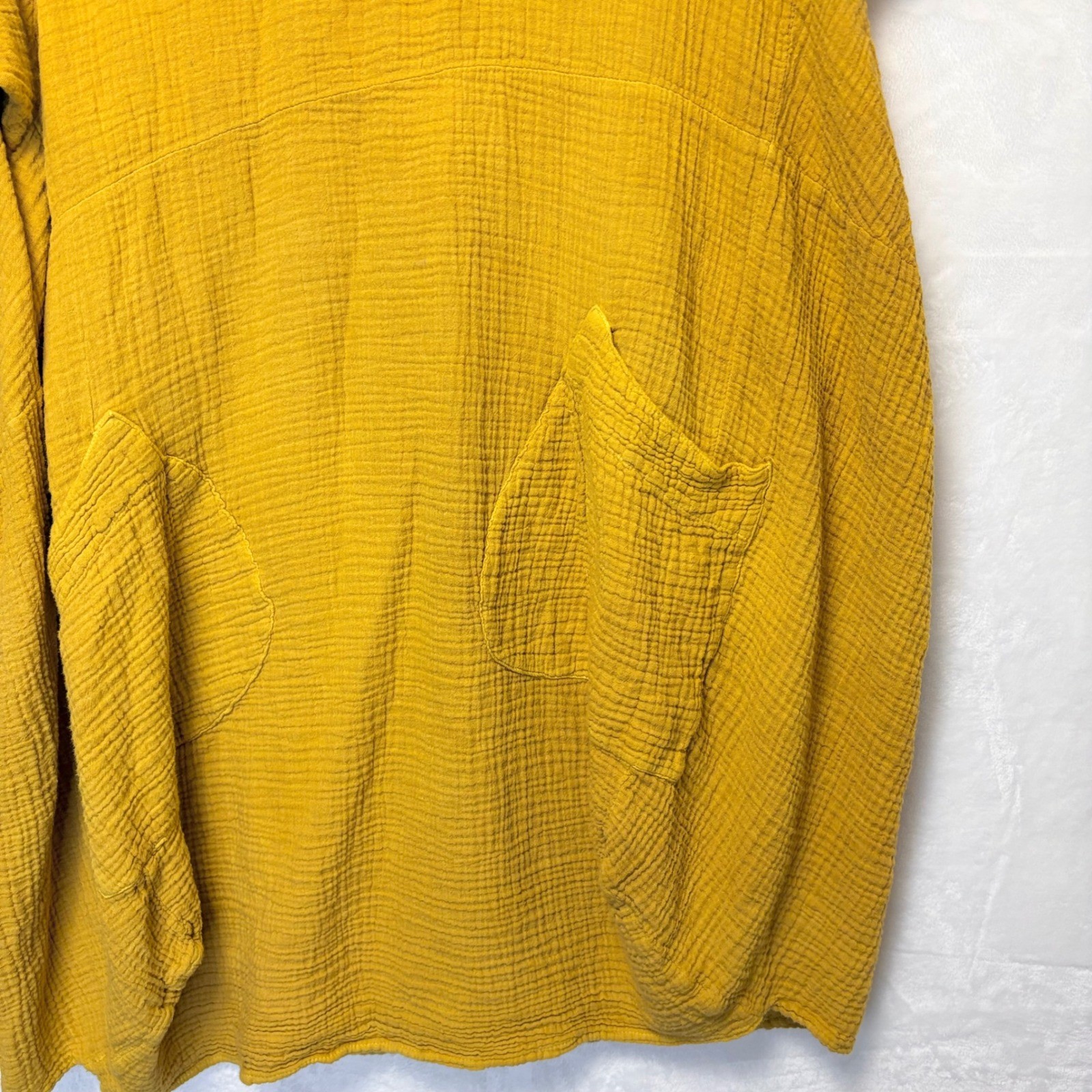 Tenzing Collections Mustard Yellow Cotton Gauze Tunic Minimalist Top Lagenlook