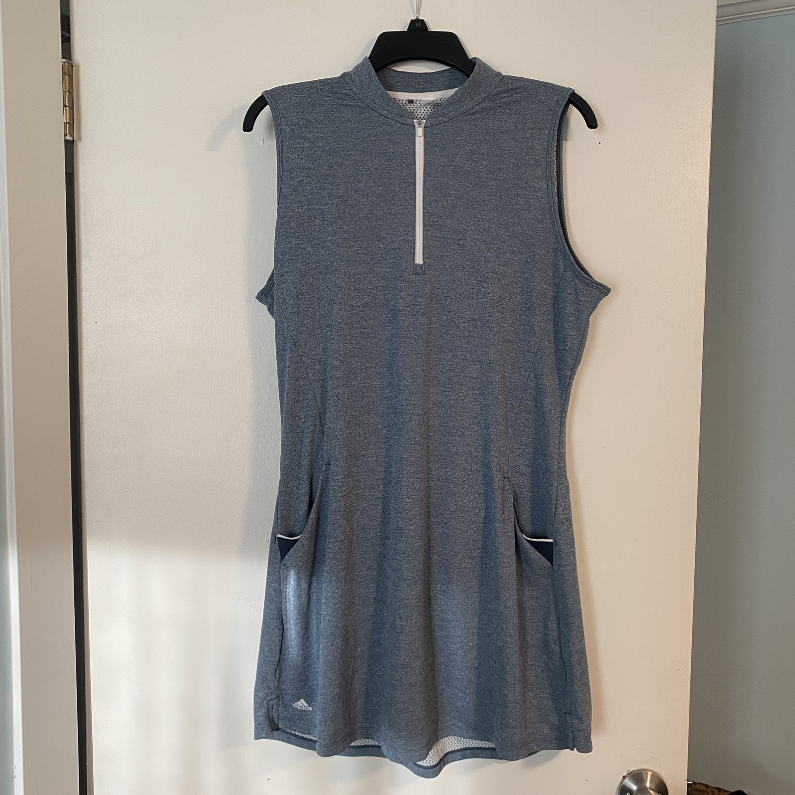 Adidas 3 Stripe Tennis/Golf Dress Blue/White Women’s L Athletic Outdoor Sports