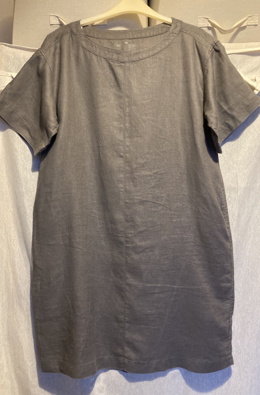 Muji Dark Grey Linen Tunic, size XS, Size 12-14, Excellent Condition