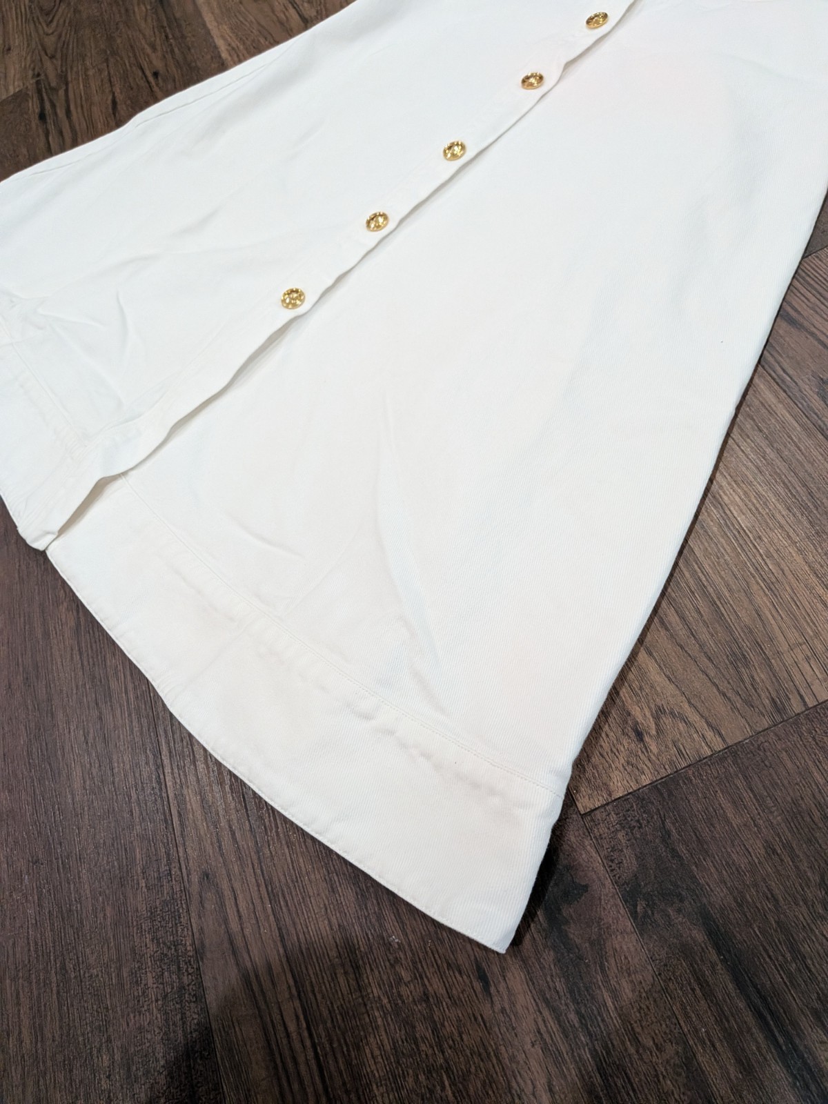 $2950 Valentino Garavani V logo White Denim Dress, Sz S-M VERY GOOD CONDITION
