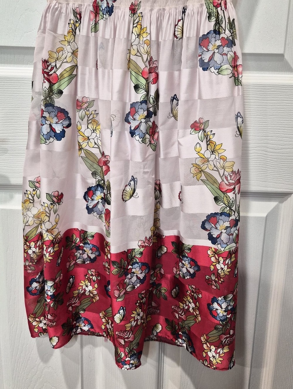 Max Studio Floral Butterfly Print Stretch Sleeveless Sheer Dress Size Small