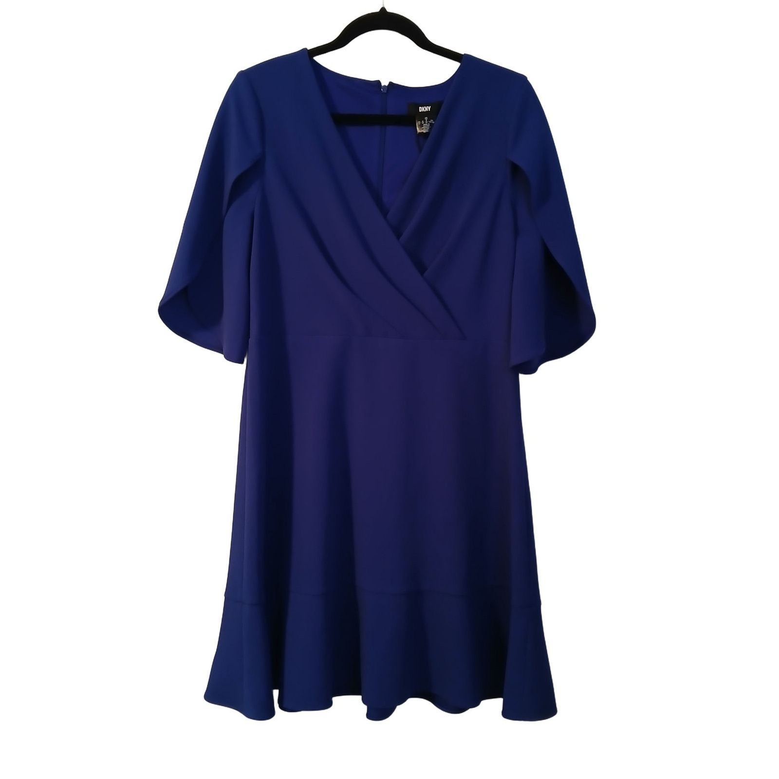 DKNY Elegant Royal Blue A-line Mermaid Hem Cocktail Party Dress Size 12 NEW