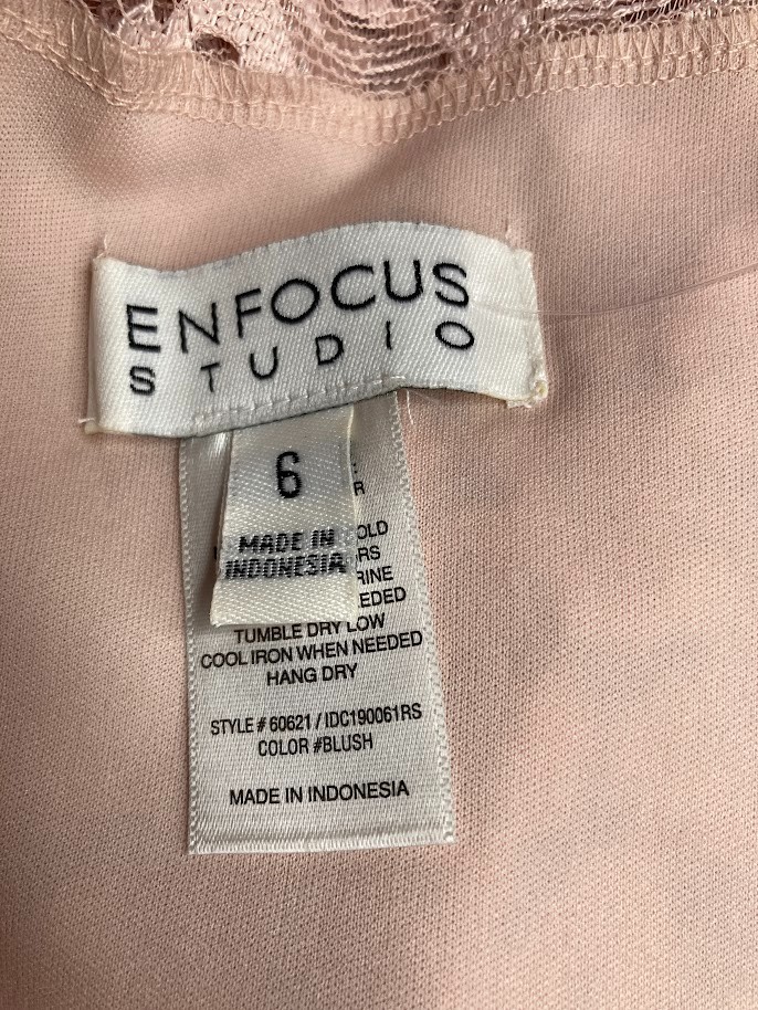 New. Enfocus Studio Studio Rose-pink lace cocktail dress,