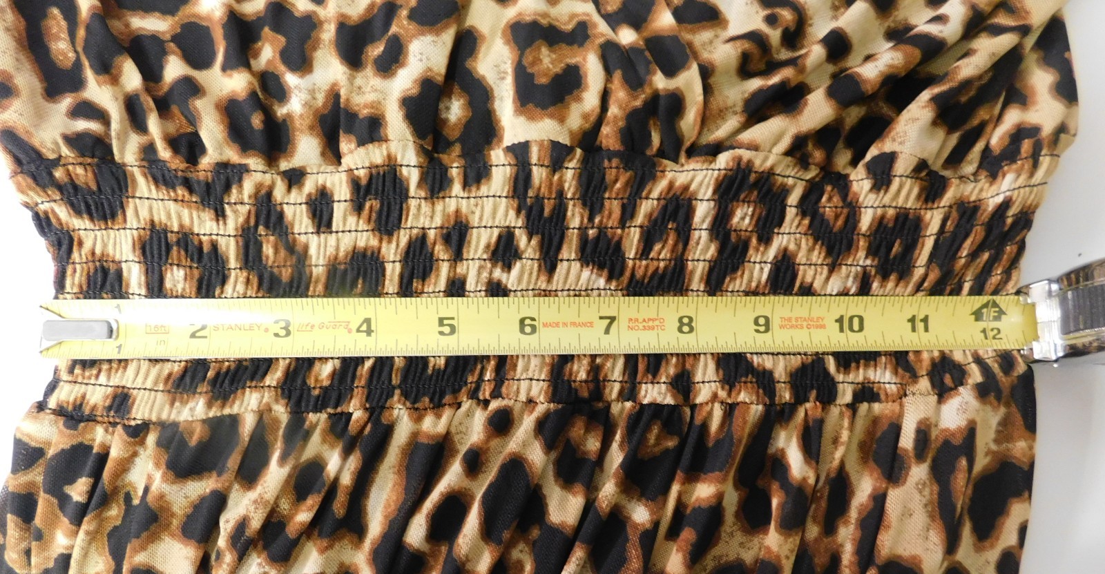 CACTUS AND PEARL LEOPARD PRINT MAXI DRESS SIZE MEDIUM LINED SEMI SHEER SLEEVES