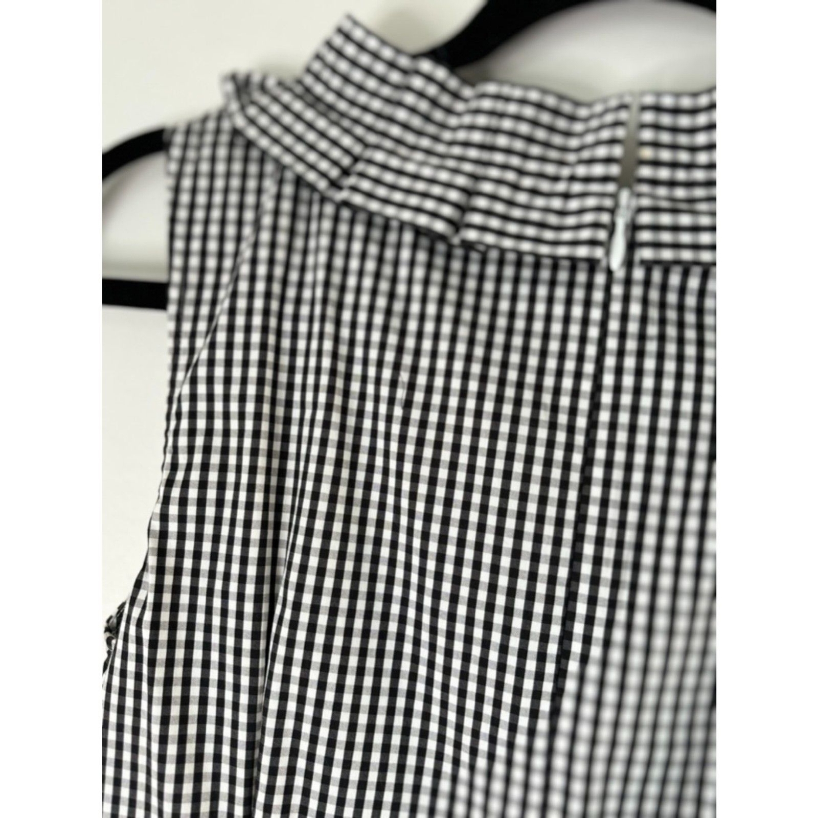 Talbots Gingham Black White Classic Holiday Neutral Timeless Dress Size 2 E72