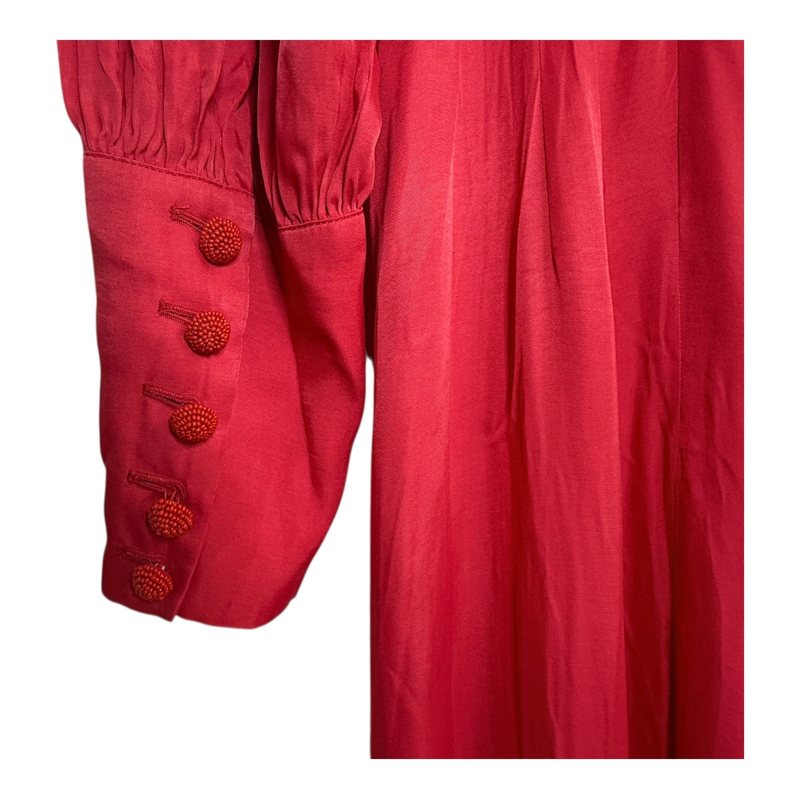 Farm Rio Red Cut Out Long Sleeve Maxi Dress XL Lenzing Ecovero Viscose New