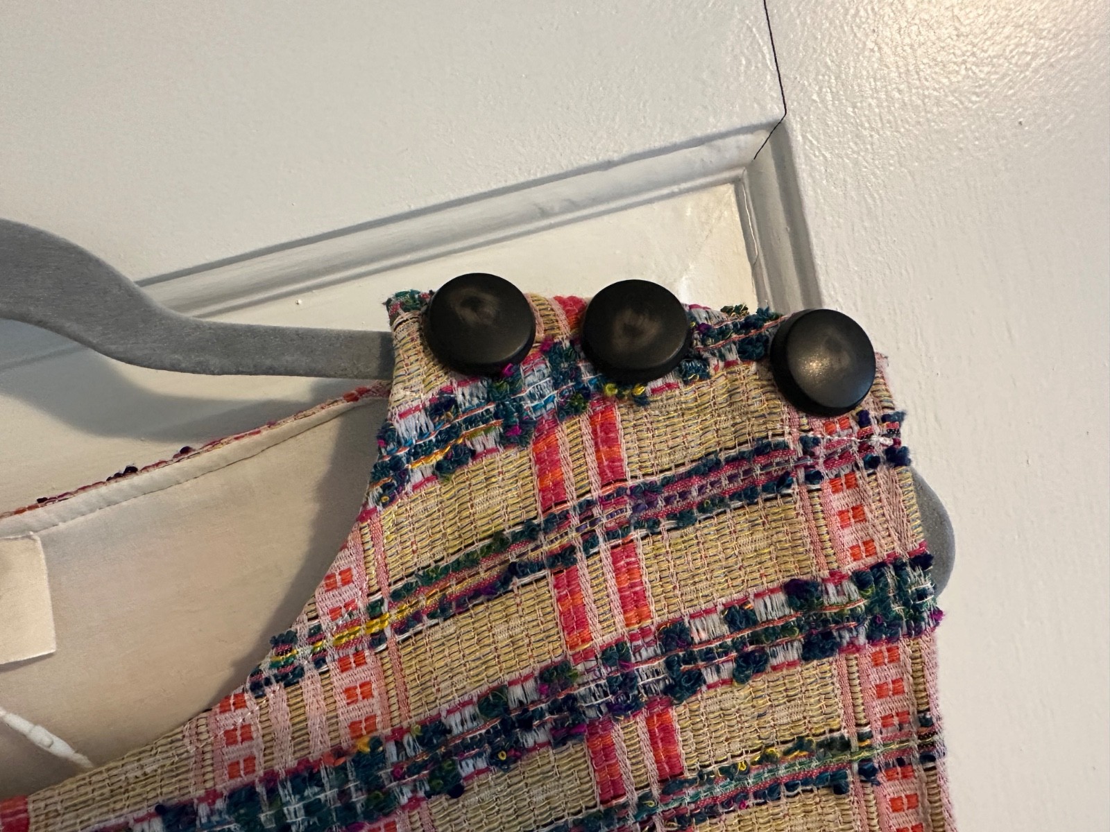 sezane multicolored tweed mini dress