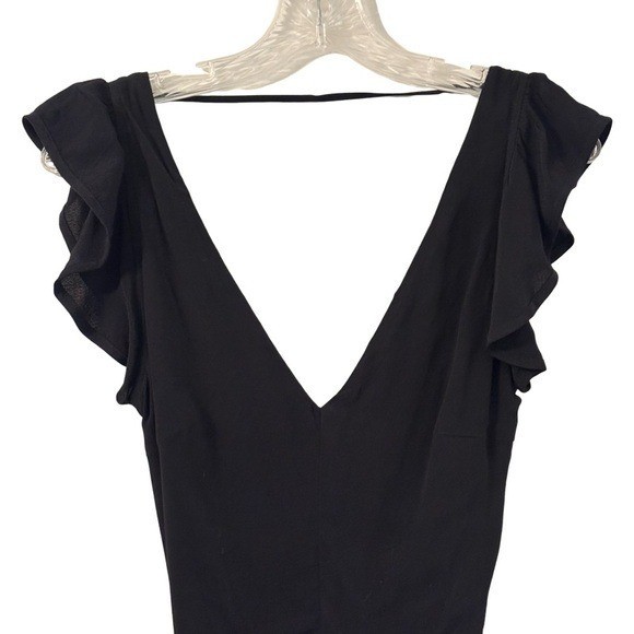 For Love and Lemons Midnight Tide Open Back Mini Dress in Black Size M