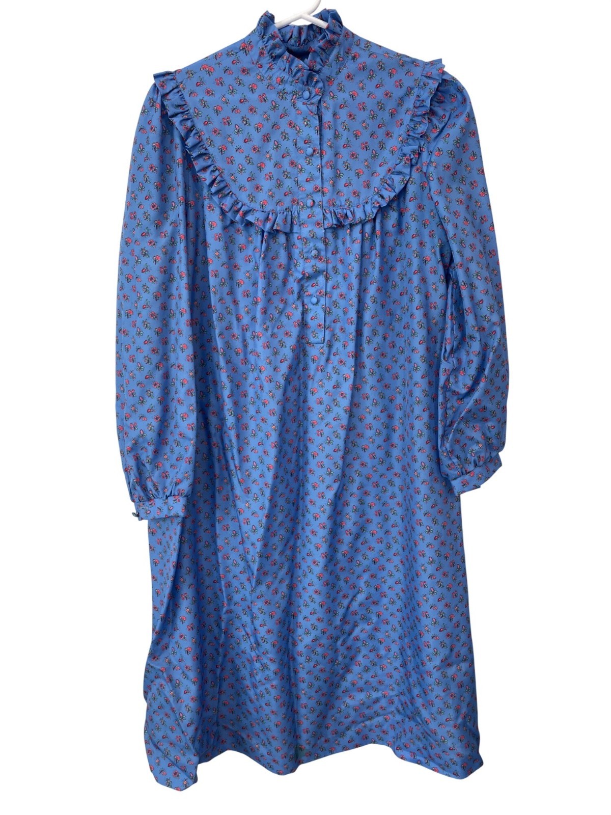 Vintage 80s Jeanette Size 12 Dress Maternities by Fran Kiernan Dress Floral Blue