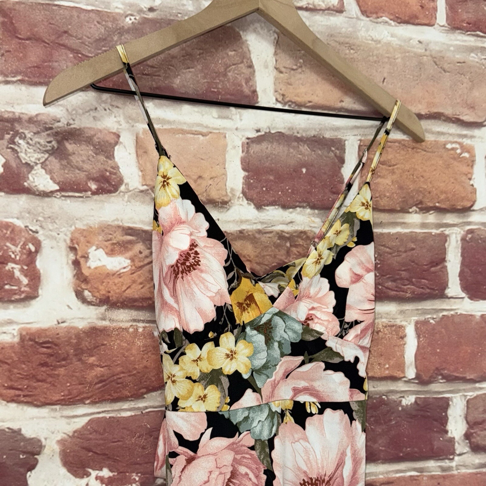 Forever 21 Dress Womens Medium Floral Casual Sleeveless Open Tie Back Midi