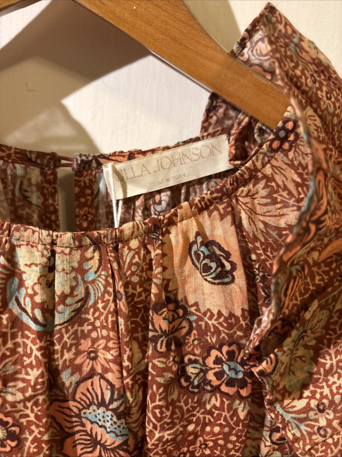 Ulla Johnson Women’s Adele Brown Floral Babydoll Dress Size 2 NWT