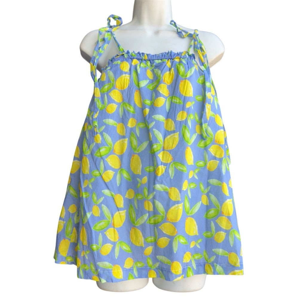 Brooke Wright Allover Lemon Prints Tank Top Women’s L Multicolor Strap
