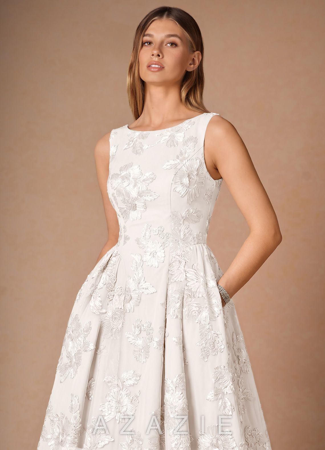 Casey Cloud White Midi Dress-AZAZIE|26092