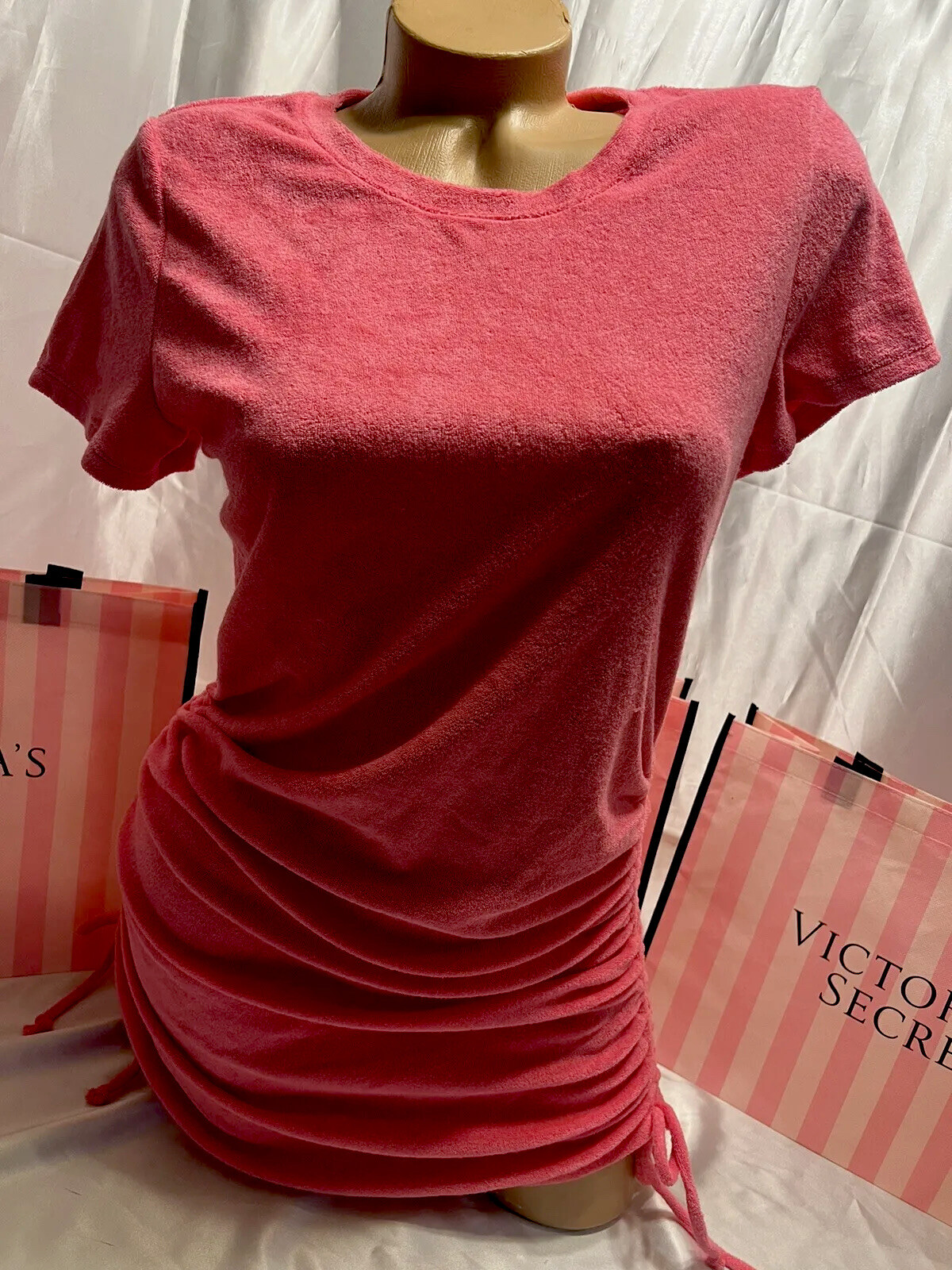 Victorias Secret Pink Terry Cloth Dress Medium Pink