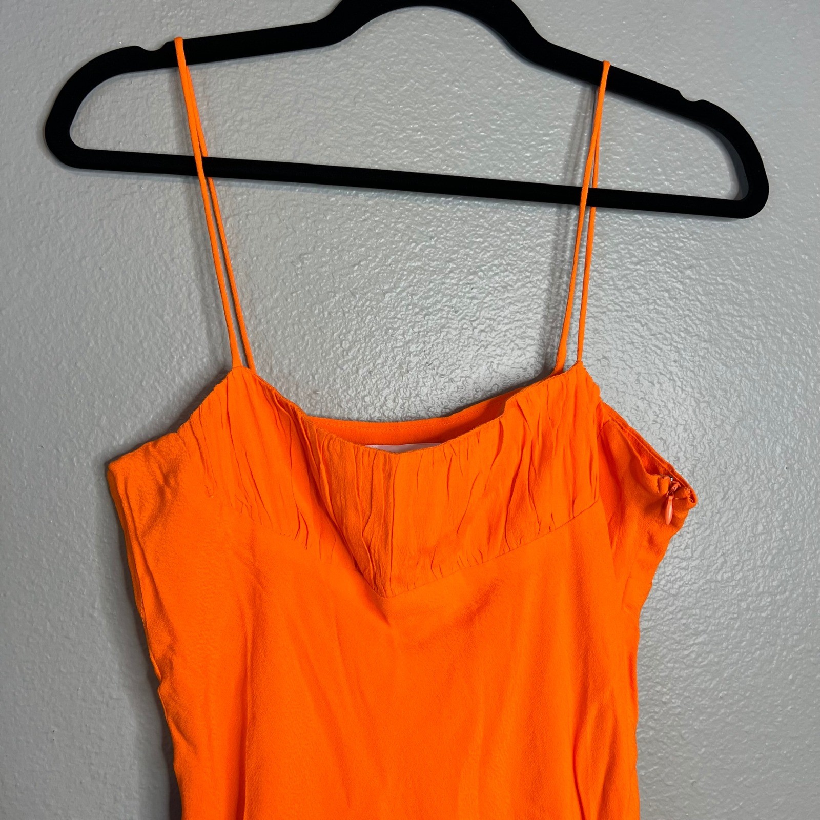 Olivaceous Orange Mini Dress Size M Square Neck Spaghetti Strap NWT