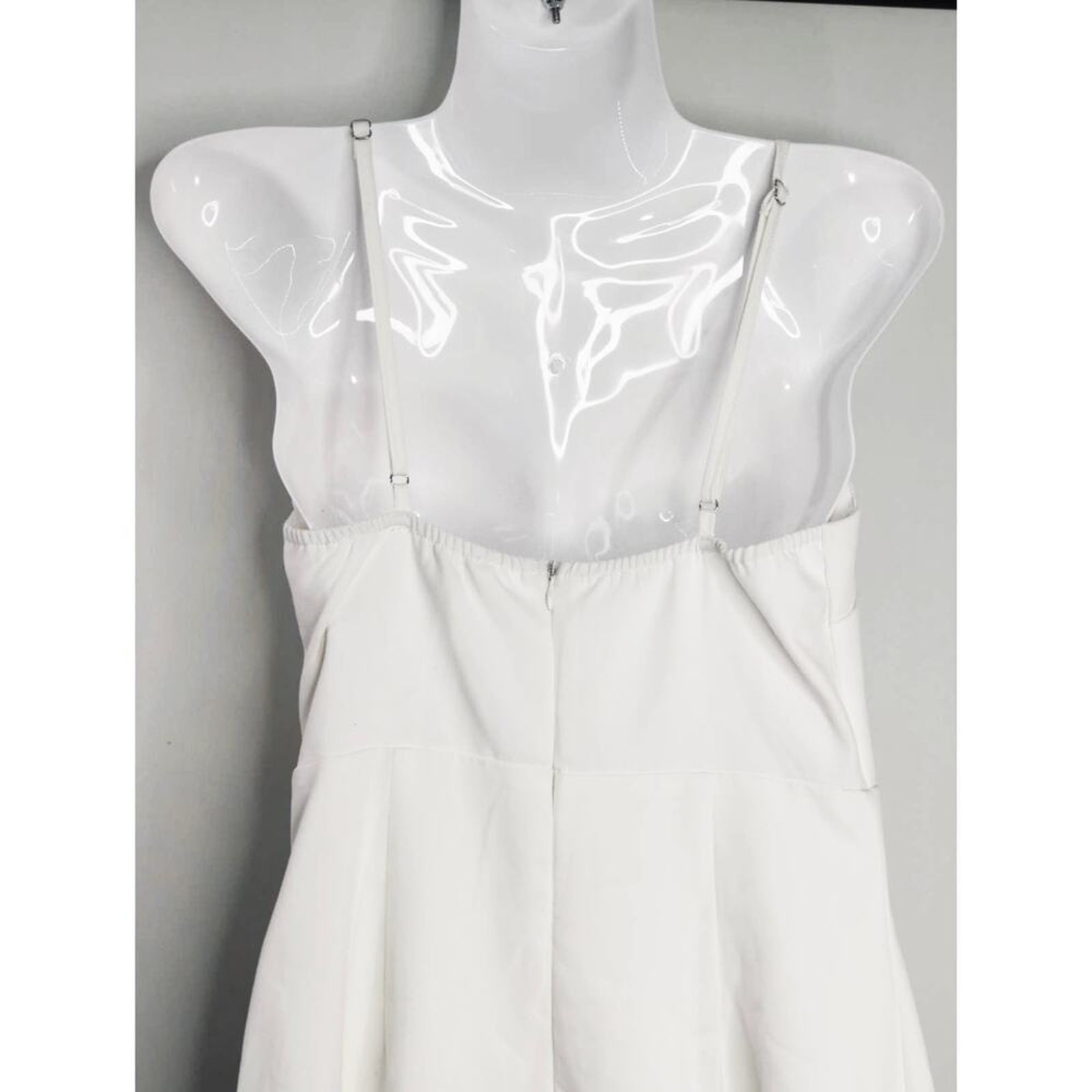 U. Peach White Ruffled Hem Faux Wrap Dress Sleeveless Size S