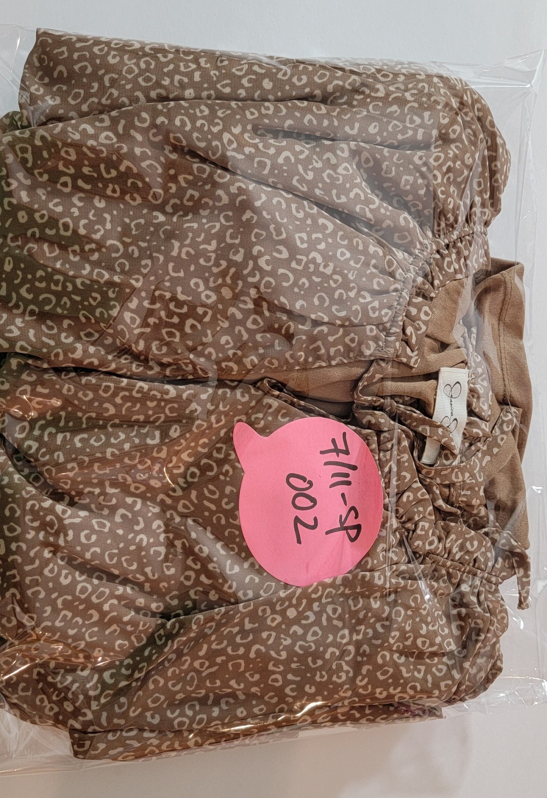 Jessica Simpson Brown Leopard Print Smocked Ruffle Tiered Mini Dress SMALL
