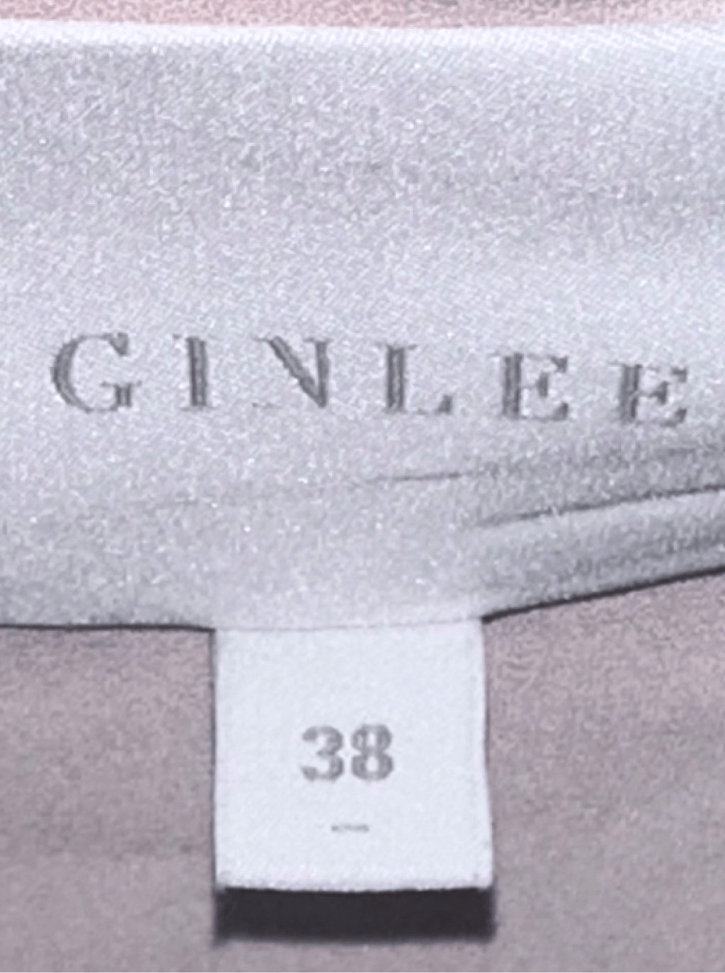 BEAUTIFUL GINLEE STUDIO 100% Silk Belted pink & gray long Dress Size 38 (8) reta
