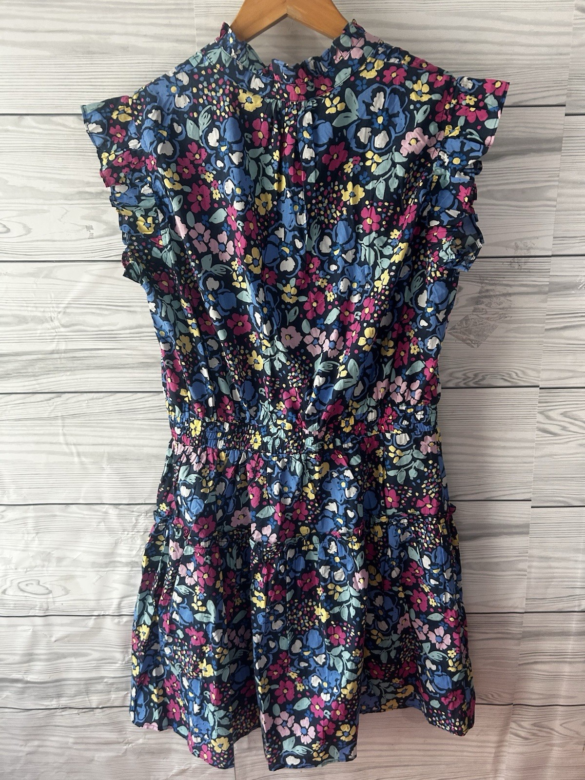 New NWT Pinch Size Large Avana Helena Floral Ruffle Short Sleeve Mini Dress j419