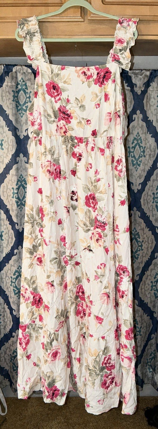 Ruffle Strap Tiered Maxi Dress Size 5