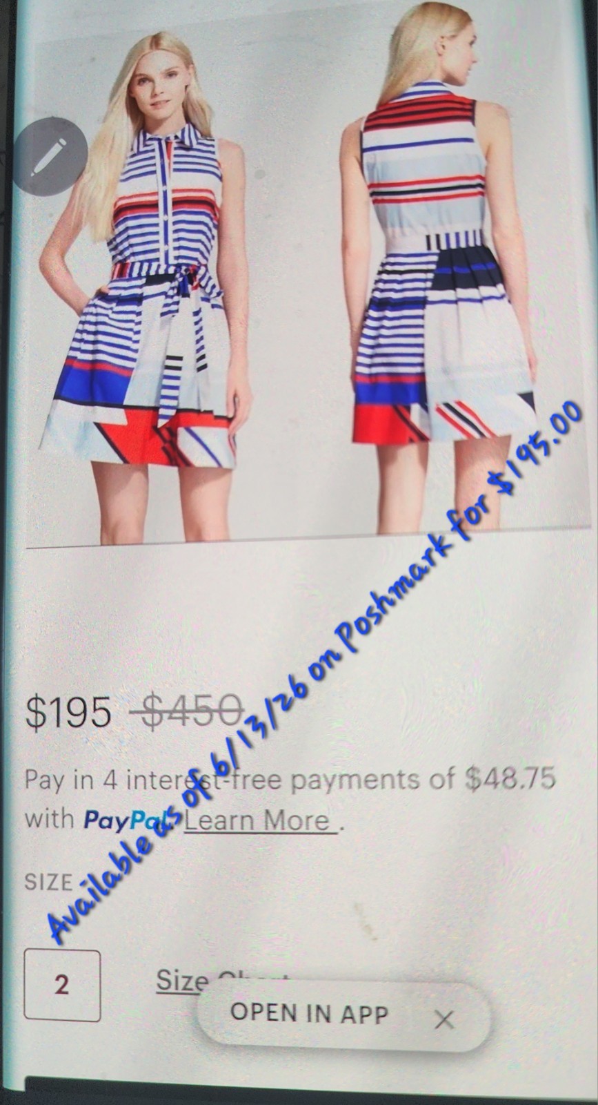 CELLEBRATE JULY4 IN STYLE MILLYS DESIGNER DRESS EXCLUSIVE NEIMAN MARCUS TAG$315