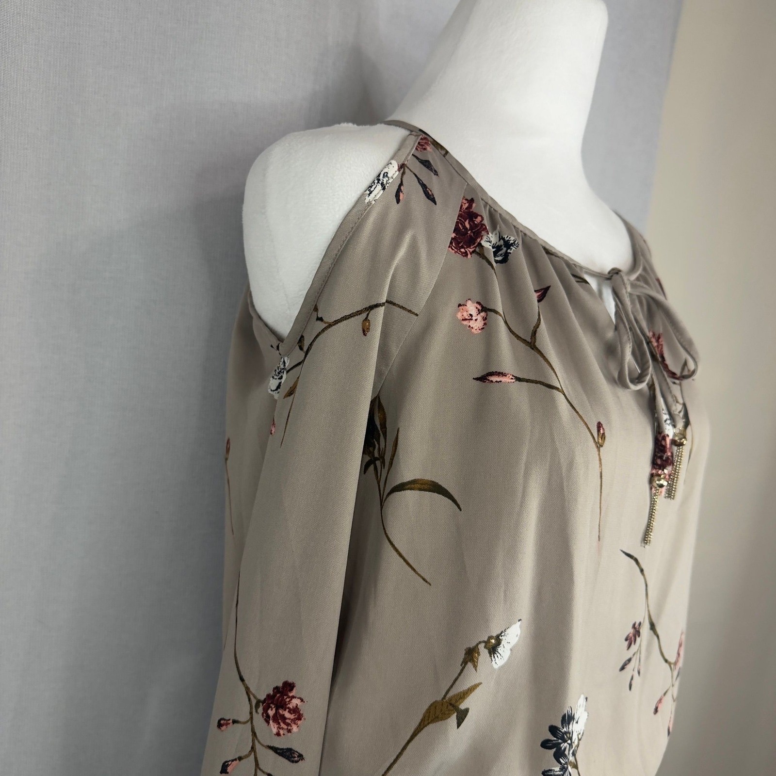 Floral Cold Shoulder Long Sleeve Fit & Flare Mini Dress