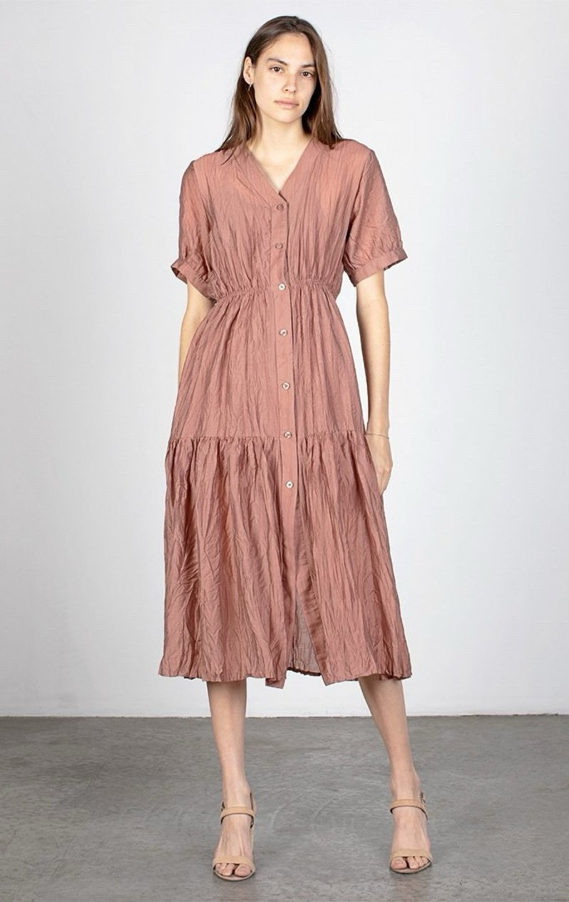 Women’s Mod Ref Button Front Savannah Dress Womens Size Small Lightweight Sheer
