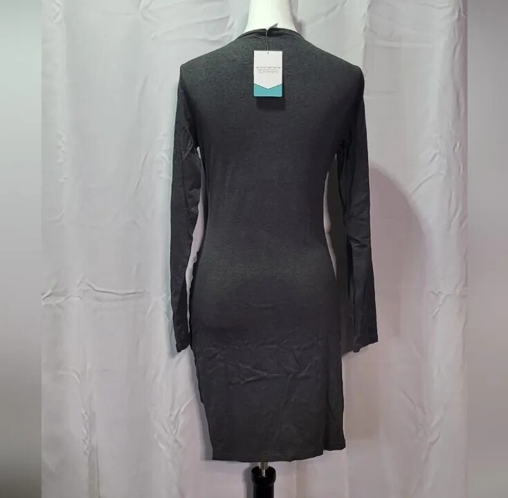 NWT Heathyoga Women’s Dark Gray Mini Bodycon Wrap Dress Size 2XL