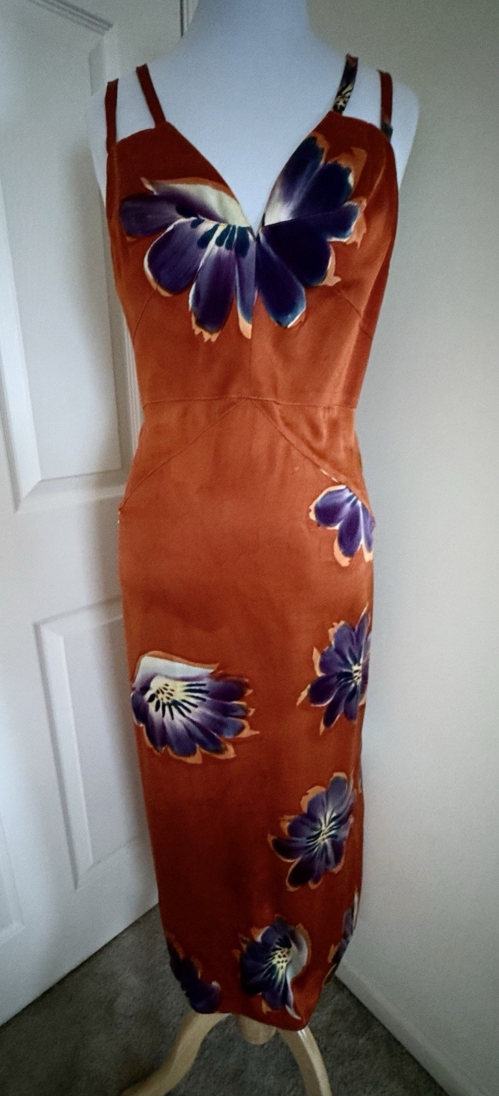 MICHEL KLINE DRESSY DRESS MULTICOLOR ETRO STYLE Size FR40/6-8US