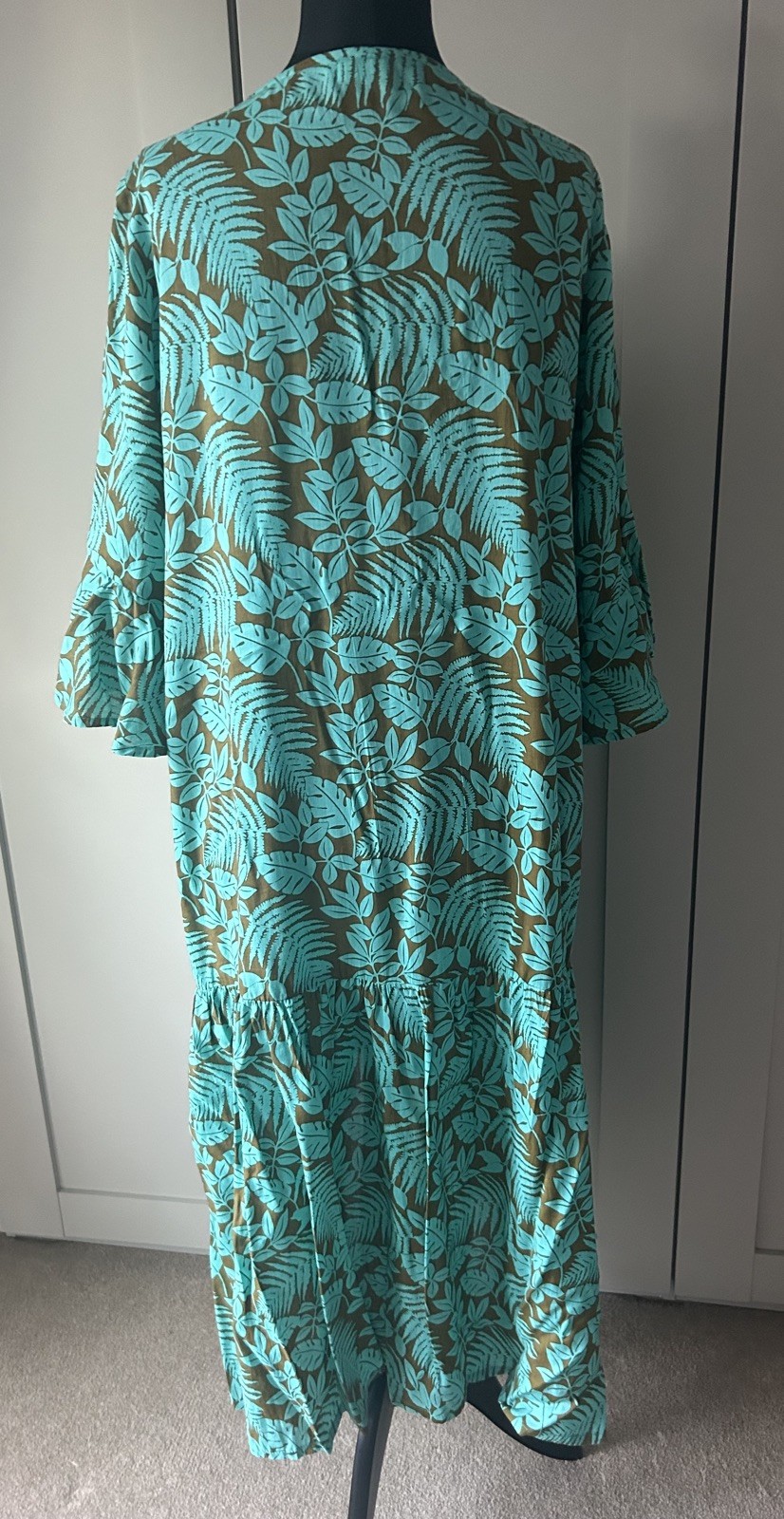 Turquoise & Brown Floaty Dres. One Size. Excellent Condition. Never worn