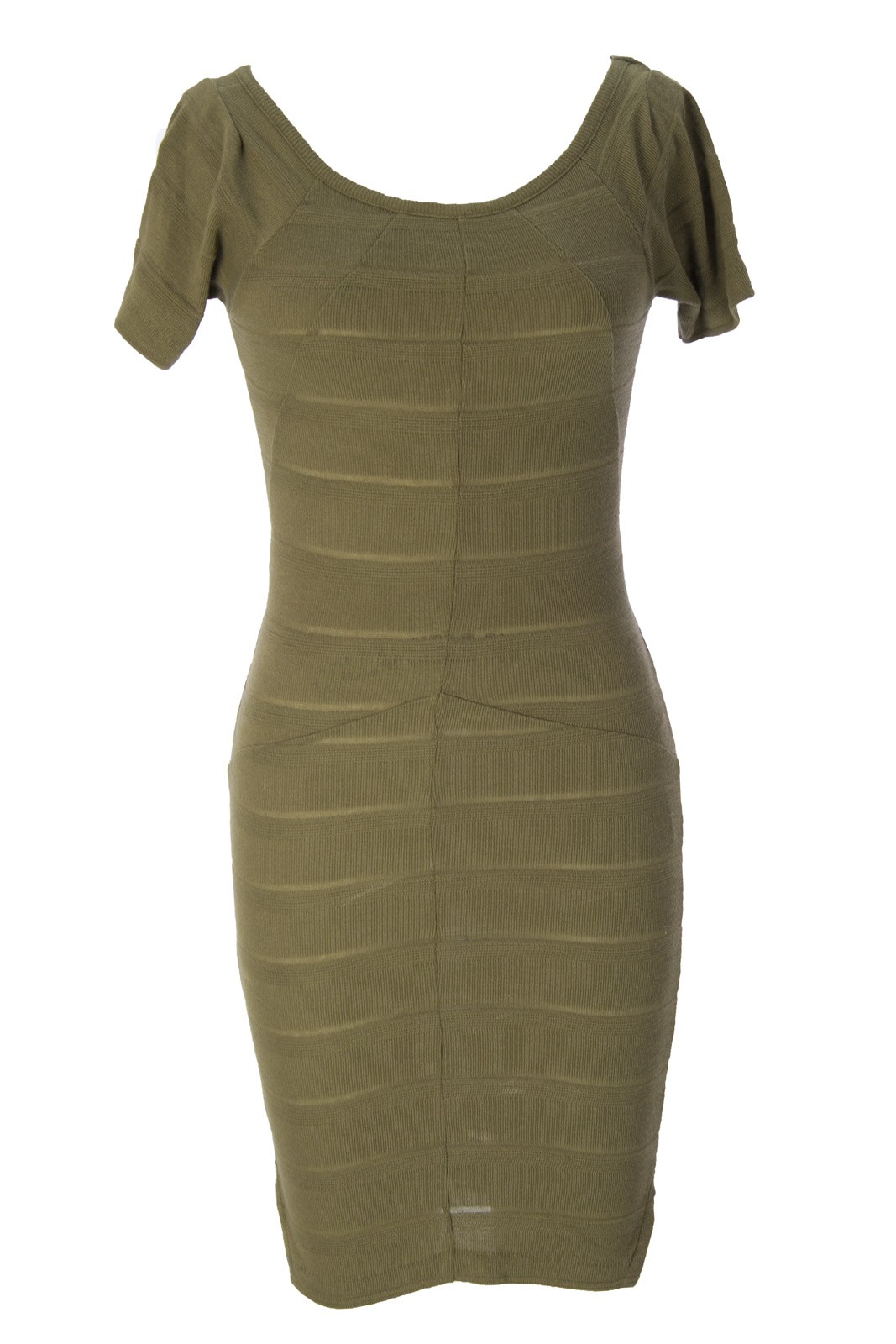 SURFACE TO AIR Women’s Khaki Ribbed Melia T Bodycon Dress Sz 36 $160 NEW