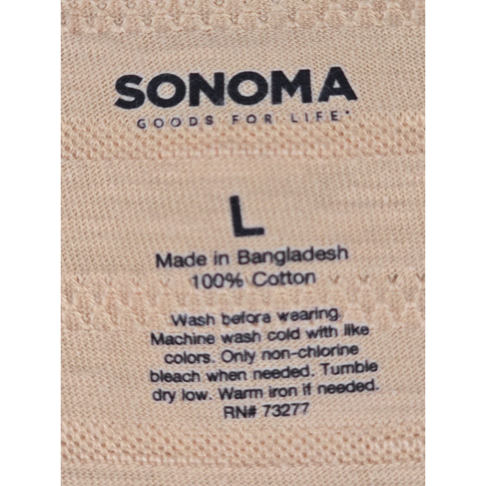 Sonoma Goods For Life Womens Peach Cotton Tiered Button Front Mini Dress Large