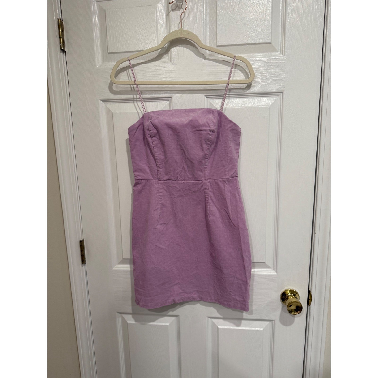 Urban Outfitters Lavender Corduroy Mini Dress Purple Spaghetti Strap Size 6