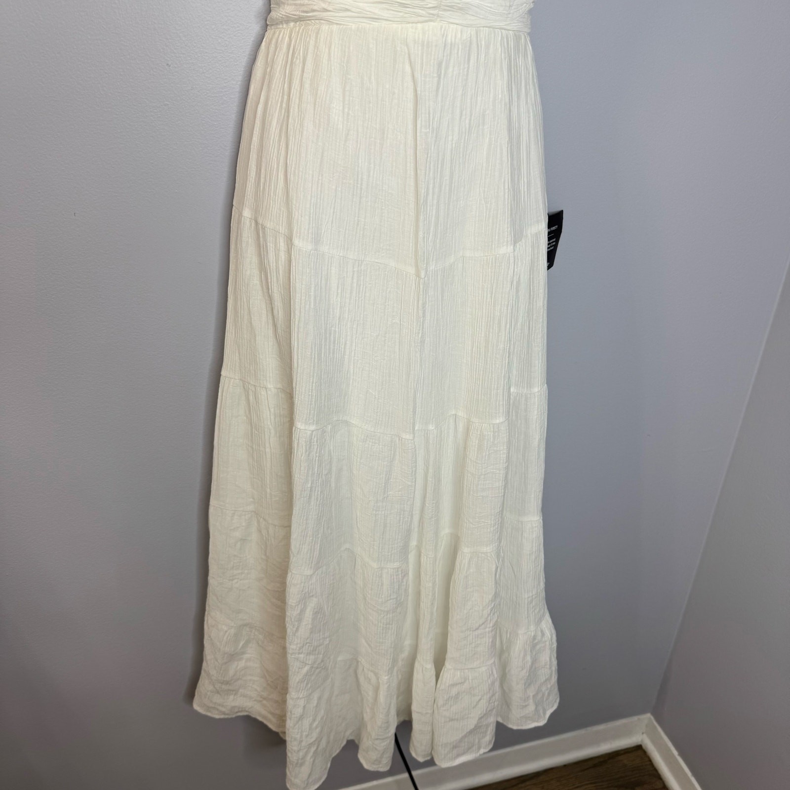 Lulus Effortless Sweetness White Ruched Lace-Up Tiered Midi Dress Bridal Shower