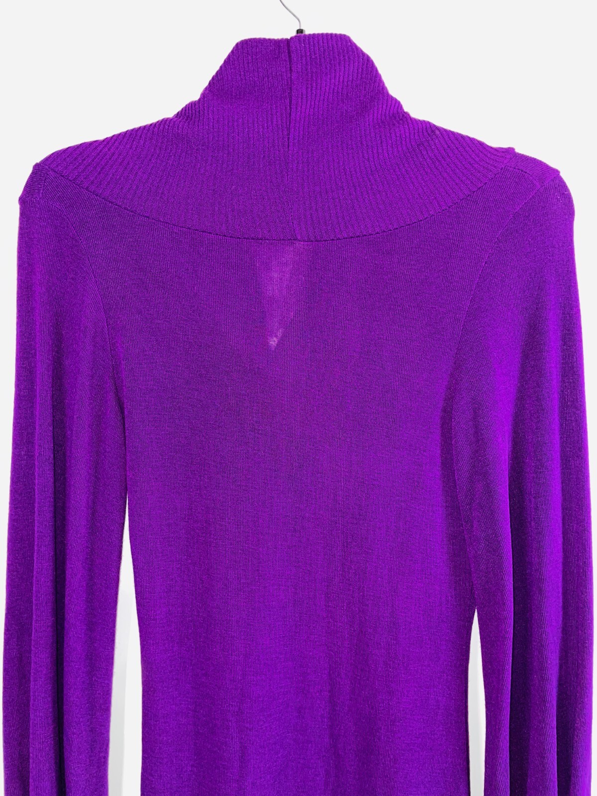 Francescas Dress Medium Purple Cuffed Sleeves Soft Button Up Turtle Neck