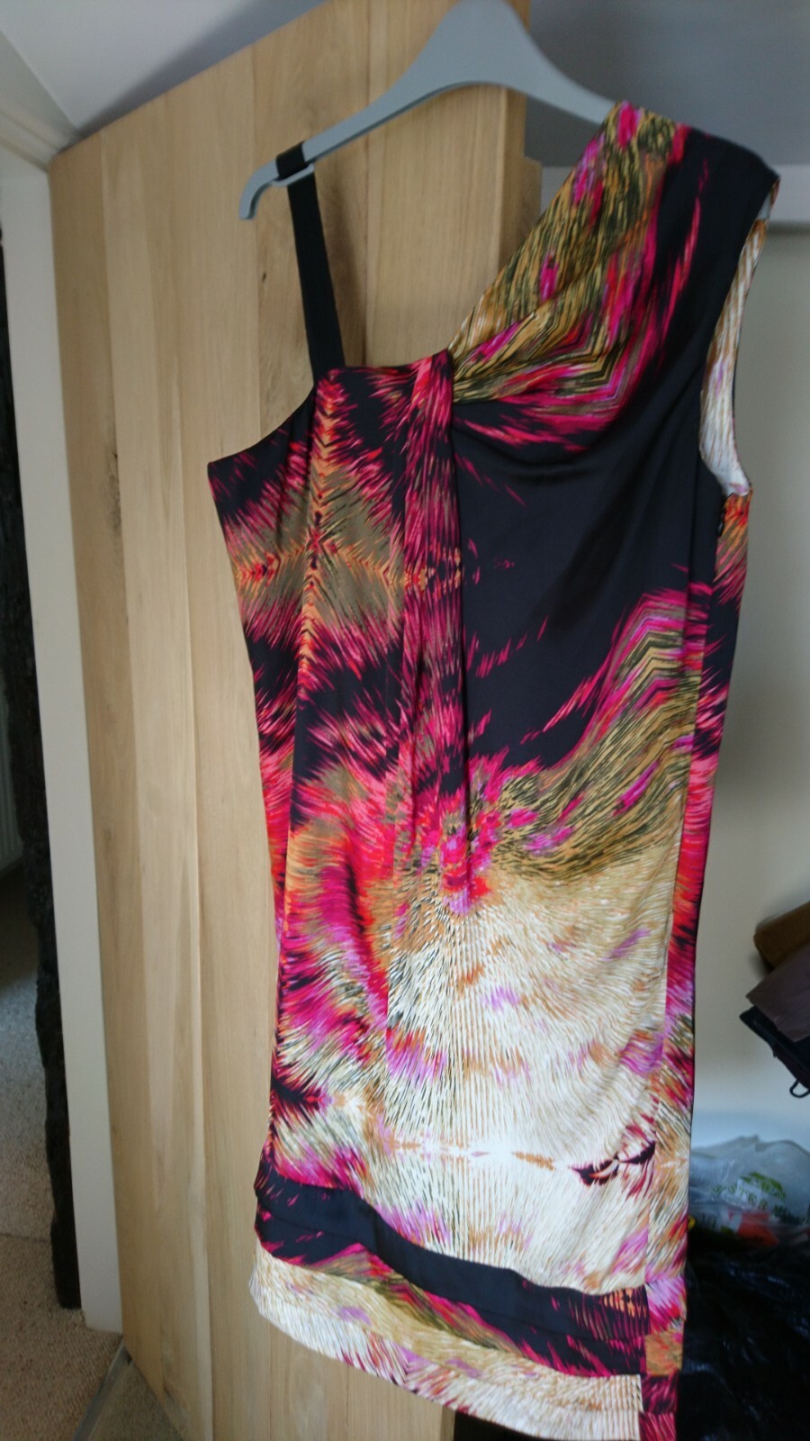 JASPER CONRAN-DESIGNER DRAPE & PLEAT DETAIL SHIFT DRESS-LINED-WORN ONCE-12.