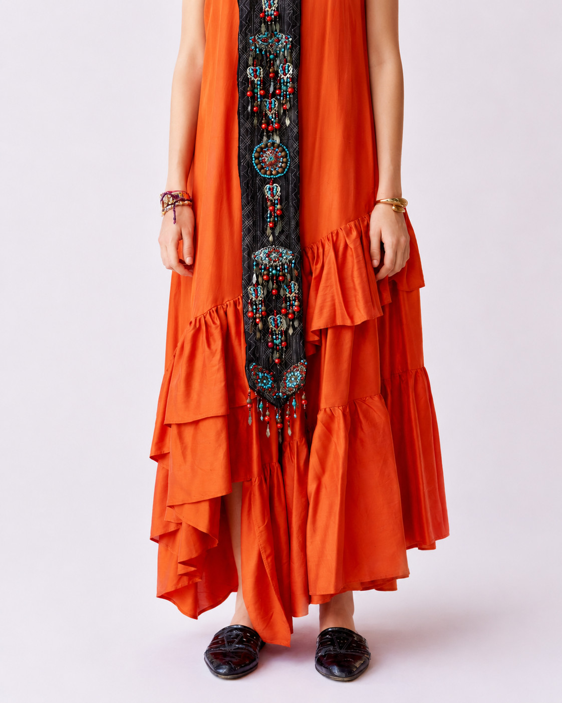 Asymmetrical Dress With Ruffles