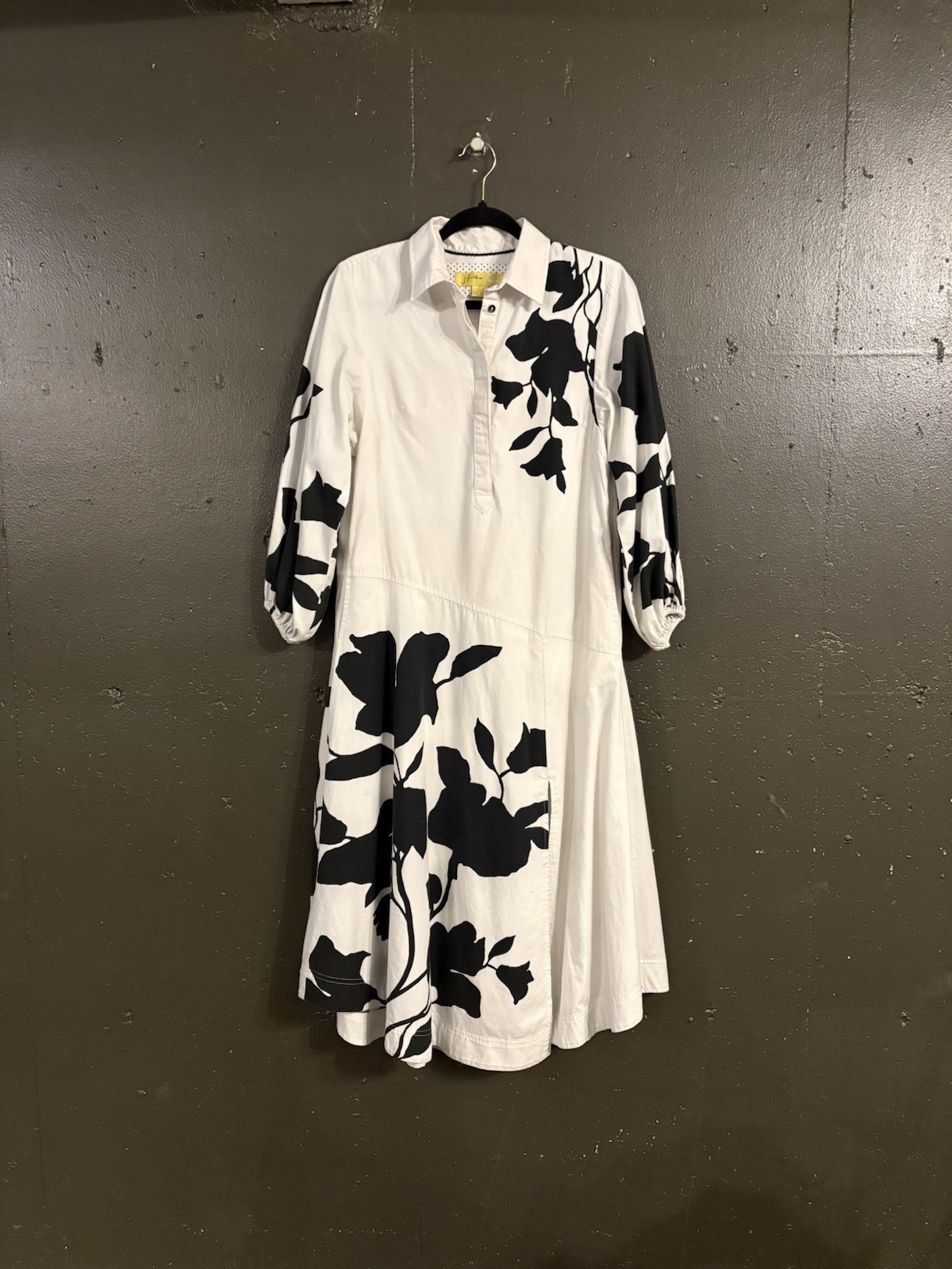 Maeve Jo Faulkner Black White Button-Front Asymmetrical Dress Woman’s X- Small