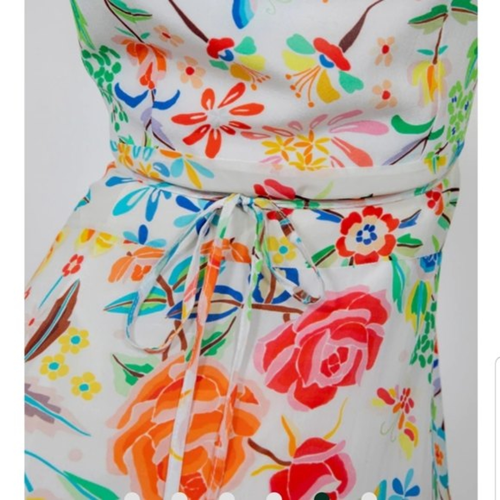 NWT All Things Mochi Valeria White Wrap Floral Mini Dress, size XS