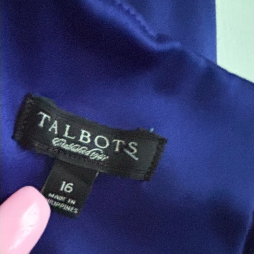 Gorgeous Talbots purple flattering Asymmetrical Pleated Cocktail Party Dress 16