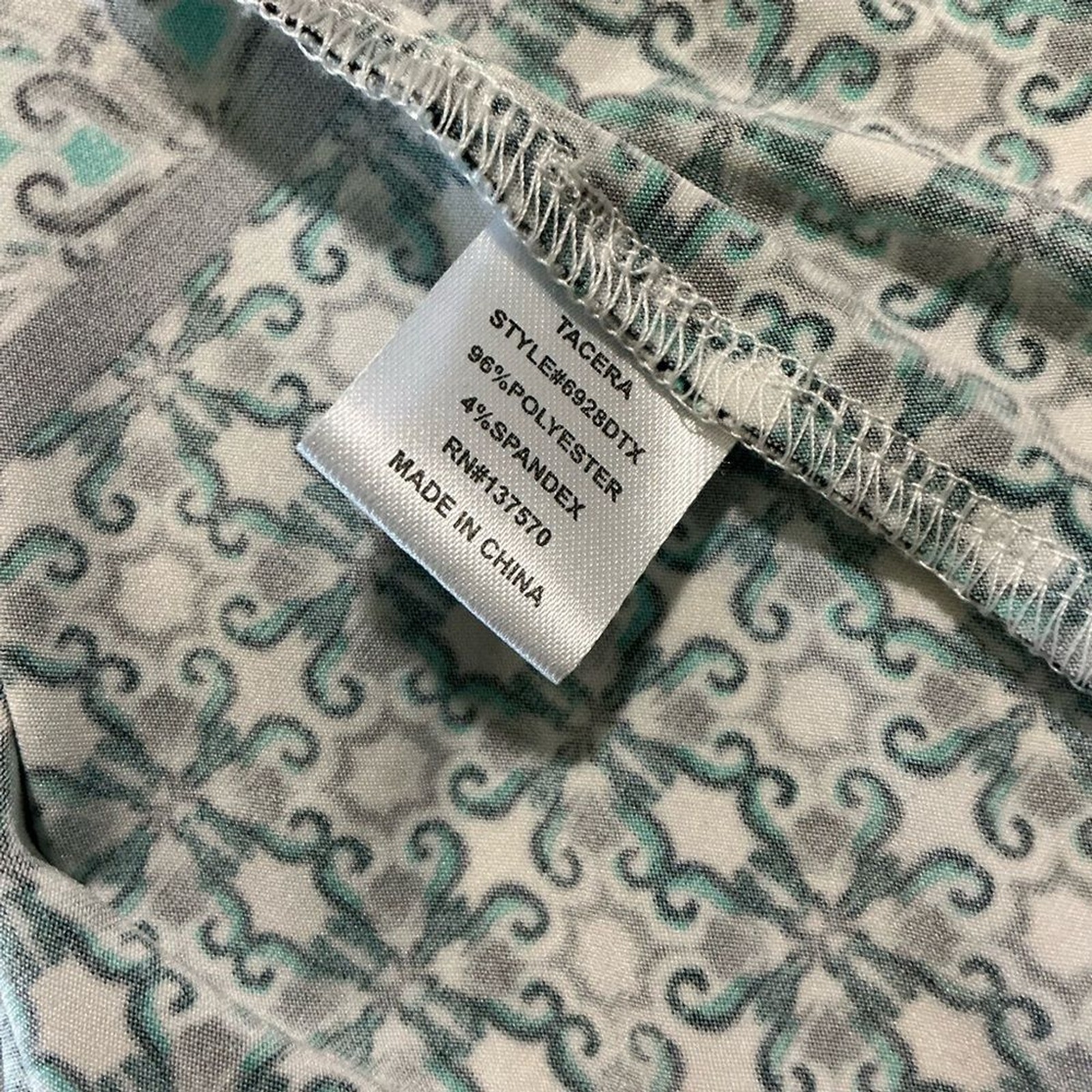 Tacera Turquoise and Black Patterned Dress
